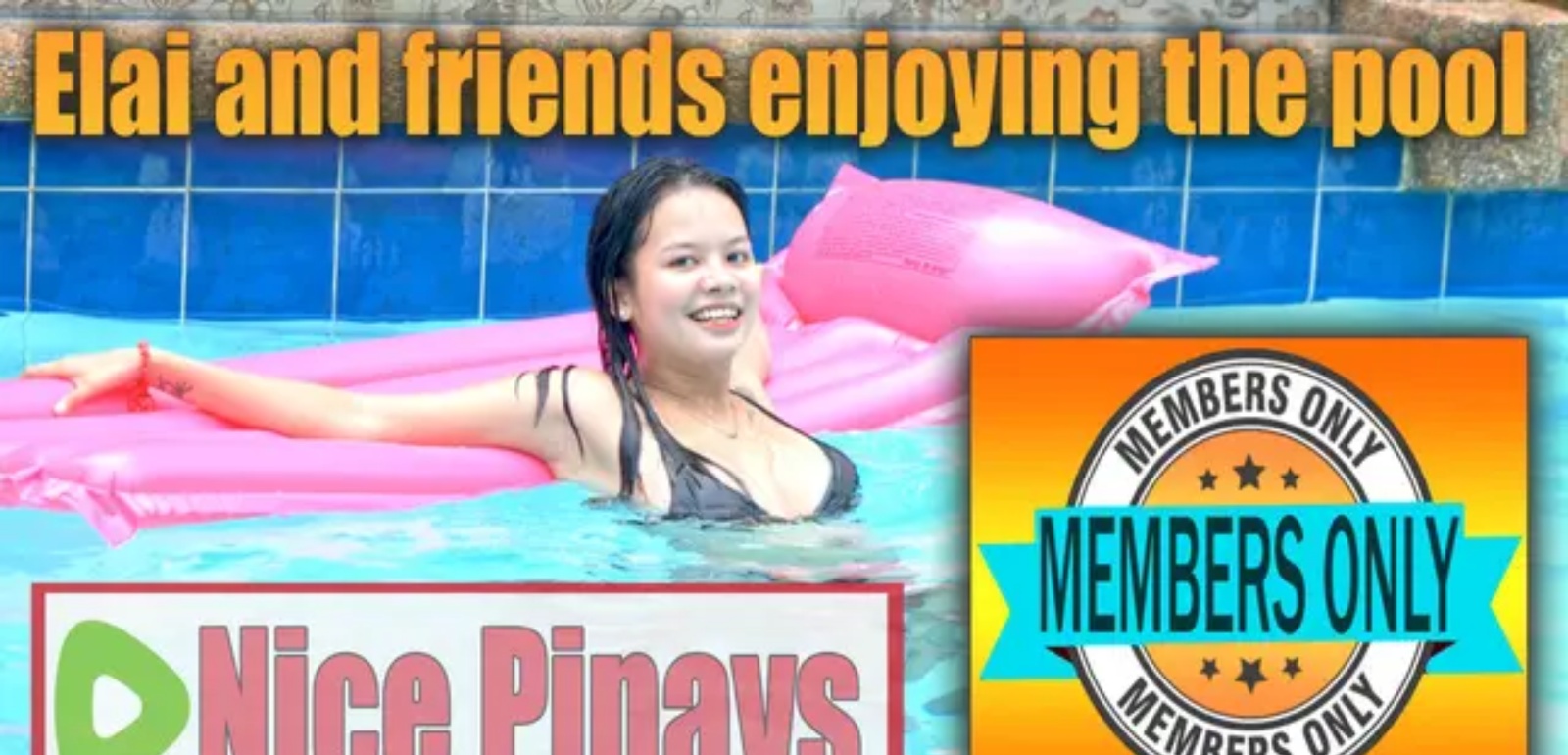Elai and friends enjoying the pool